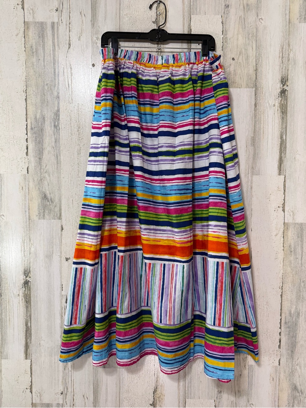 Ashley Stewart Multicolor Striped A-Line Maxi Skirt